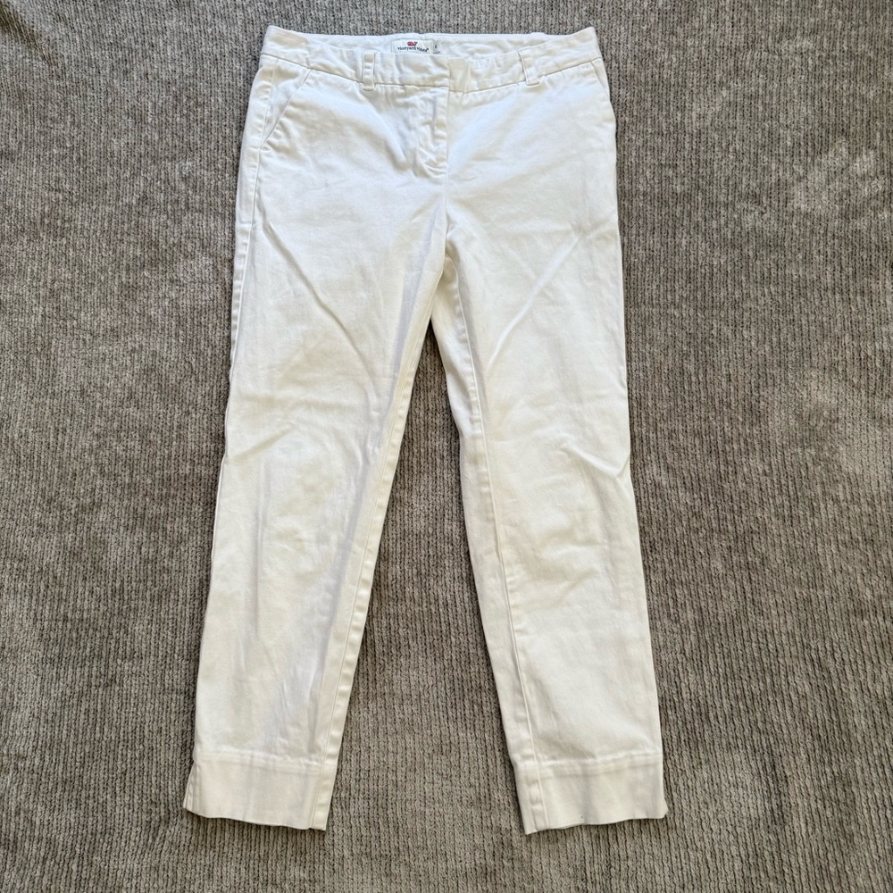 Vineyard‎ Vines White Stretch Cotton Ankle Pants Women’s Size 4